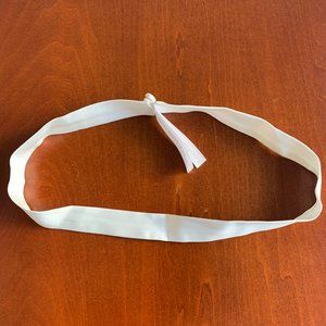 Fitted Silk Belt, Ivory, Madeleine Fig | BHLDN, XS